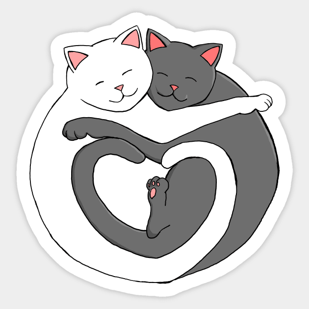 Valentine's Day Cat Heart White Design Sticker by xenotransplant